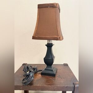 Black and Brown Table Lamp Mini Antique Style Table Desk Lamp Brown Black 11.5”